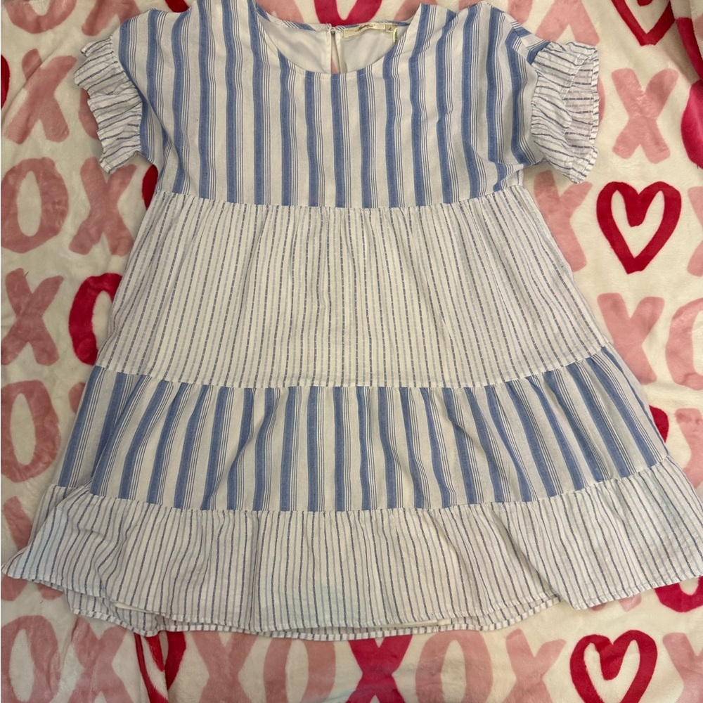 Blue and White Striped WomansDress